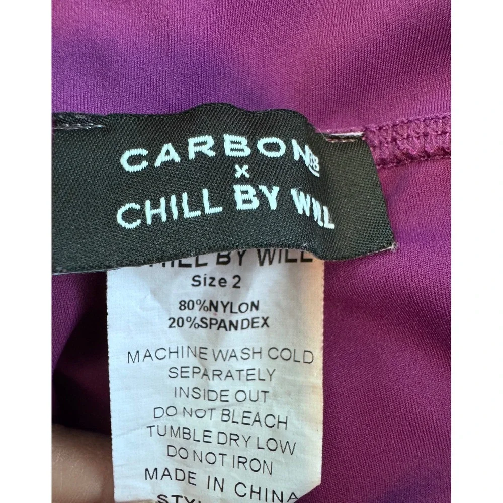 Carbon 38 x Chill By Will Leggings Size 2 Tie Scallop Purple - Picture 6 of 6